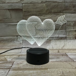Szív nyíl 7 színű 3D led lámpa