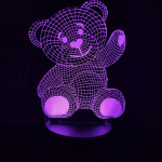 Integetős maci 7 színű 3D led lámpa