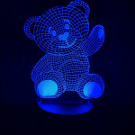 Integetős maci 7 színű 3D led lámpa