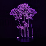Rózsa csokor  7 színű 3D led lámpa