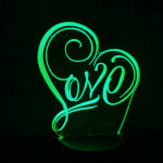 Love 3D 7 színű led lámpa