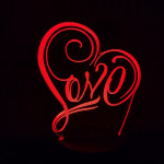 Love 3D 7 színű led lámpa