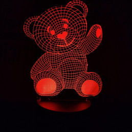 Integetős maci 7 színű 3D led lámpa