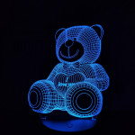 Maci I Love You 7 színű 3D led lámpa