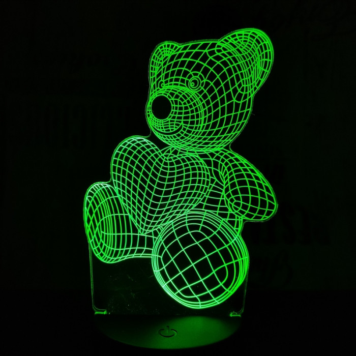 Maci Szív 7 színű 3D led lámpa