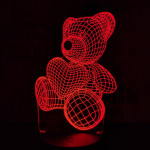 Maci Szív 7 színű 3D led lámpa