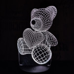 Maci Szív 7 színű 3D led lámpa