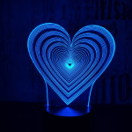 Szívben szívek 7 színű 3D led lámpa