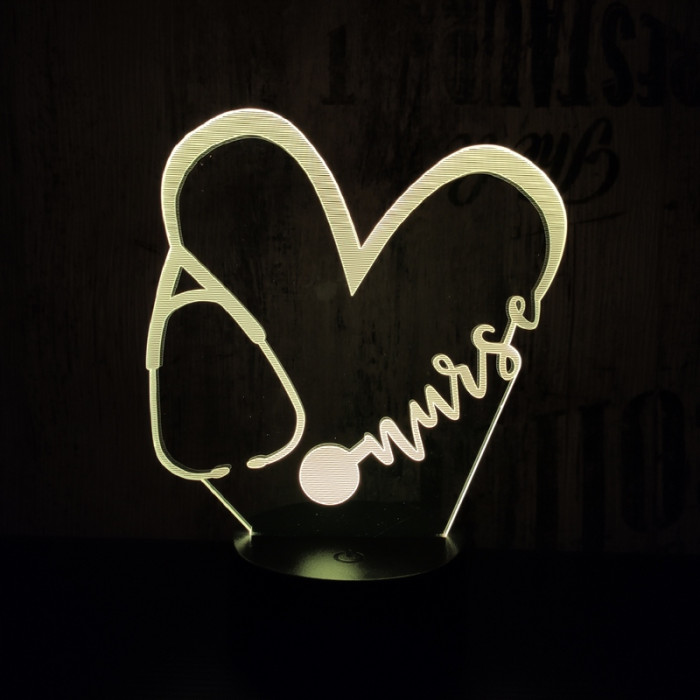 Doktor Love 7 színű 3D led lámpa
