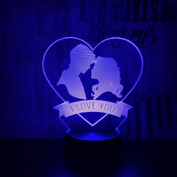 Szív pár 7 színű 3D led lámpa