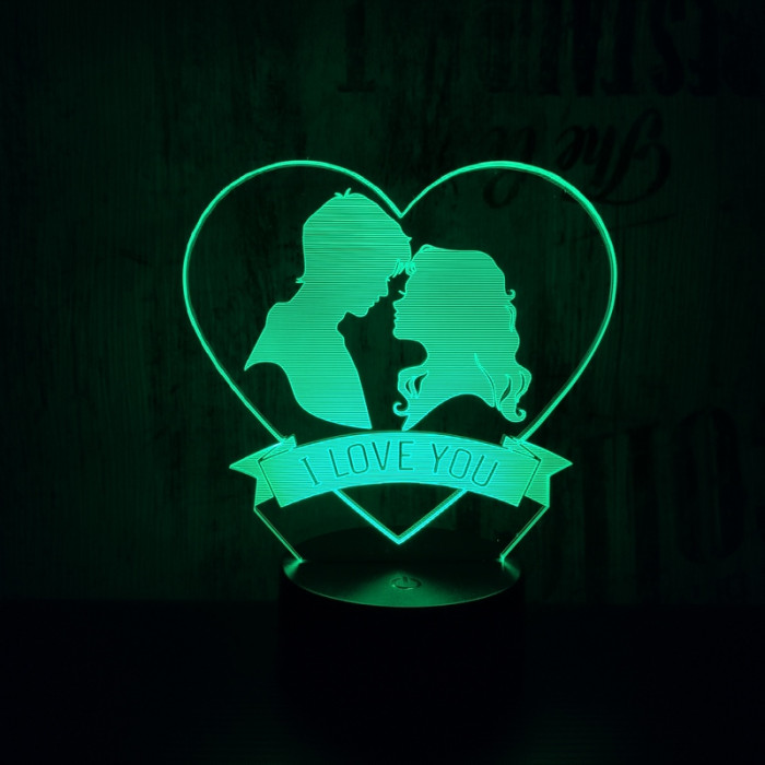 Szív pár 7 színű 3D led lámpa