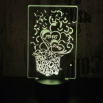 Love you ajándék doboz 7 színű 3D led lámpa