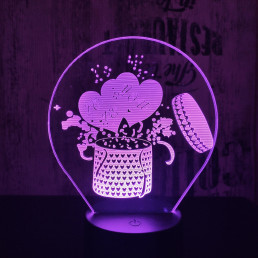 Love ajándék 7 színű 3D led lámpa