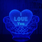 Kézben szív 7 színű  3D led lámpa