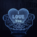 Kézben szív 7 színű  3D led lámpa