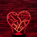 Szív Sebei 7 színű 3D led lámpa