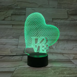 Szív Love 7 színű 3D led lámpa