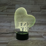 Szív Love 7 színű 3D led lámpa