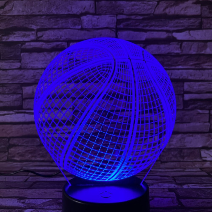 Kosárlabda 3 7 színű  3D led lámpa