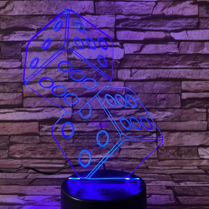Dobókocka  7 színű 3D led lámpa
