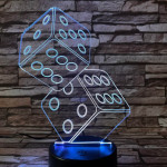 Dobókocka  7 színű 3D led lámpa