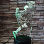 Kosárlabda játékos 7 színű  3D led lámpa