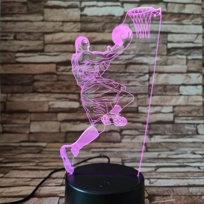 Kosárlabda játékos 7 színű  3D led lámpa