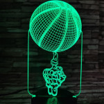 Kosárlabda pörgetés 7 színű  3D led lámpa