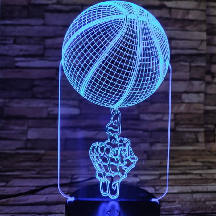 Kosárlabda pörgetés 7 színű  3D led lámpa