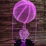 Kosárlabda pörgetés 7 színű  3D led lámpa
