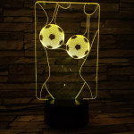 Két foci labda 3D led lámpa