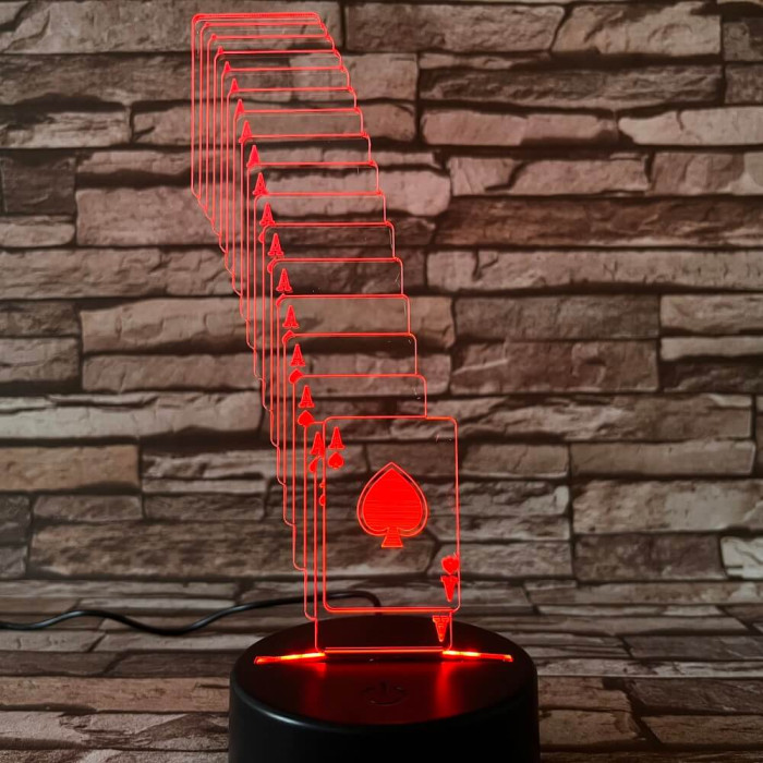 Kártya  7 színű 3D led lámpa