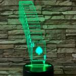 Kártya  7 színű 3D led lámpa