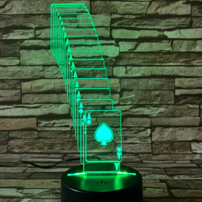 Kártya  7 színű 3D led lámpa