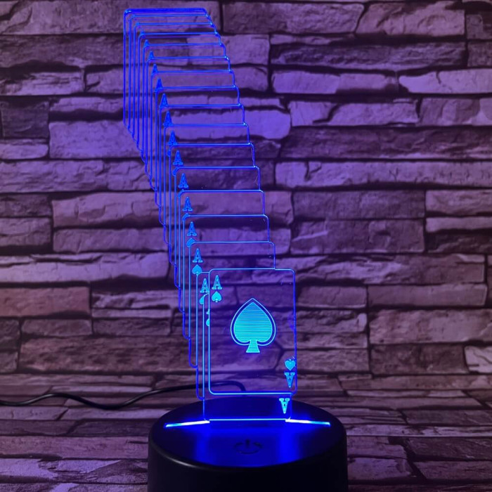 Kártya  7 színű 3D led lámpa