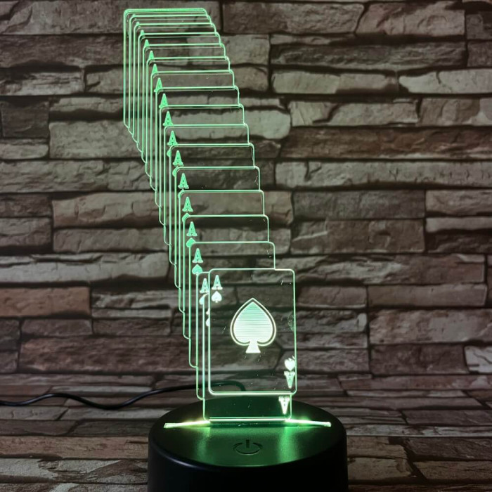 Kártya  7 színű 3D led lámpa