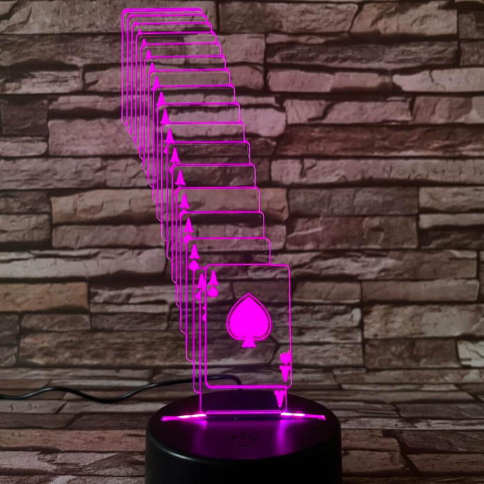 Kártya  7 színű 3D led lámpa