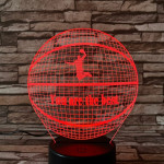 Kosárlabda 4 7 színű  3D led lámpa