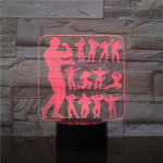 Bodybuilding 7 színű 3D led lámpa