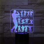 Bodybuilding 7 színű 3D led lámpa