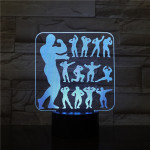 Bodybuilding 7 színű 3D led lámpa