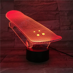 Gördeszka 7 színű 3D led lámpa