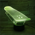 Gördeszka 7 színű 3D led lámpa