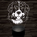 Bernáthegyi kutya boldog 7 színű 3D led lámpa