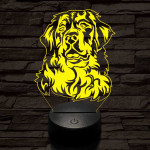 Bernáthegyi kutya 7 színű 3D led lámpa