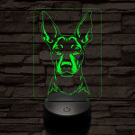Mexikói meztelen kutya-fej 7 színű 3D led lámpa