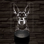Mexikói meztelen kutya-fej 7 színű 3D led lámpa