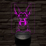 Mexikói meztelen kutya-fej 7 színű 3D led lámpa
