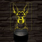 Mexikói meztelen kutya-fej 7 színű 3D led lámpa