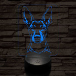 Mexikói meztelen kutya-fej 7 színű 3D led lámpa